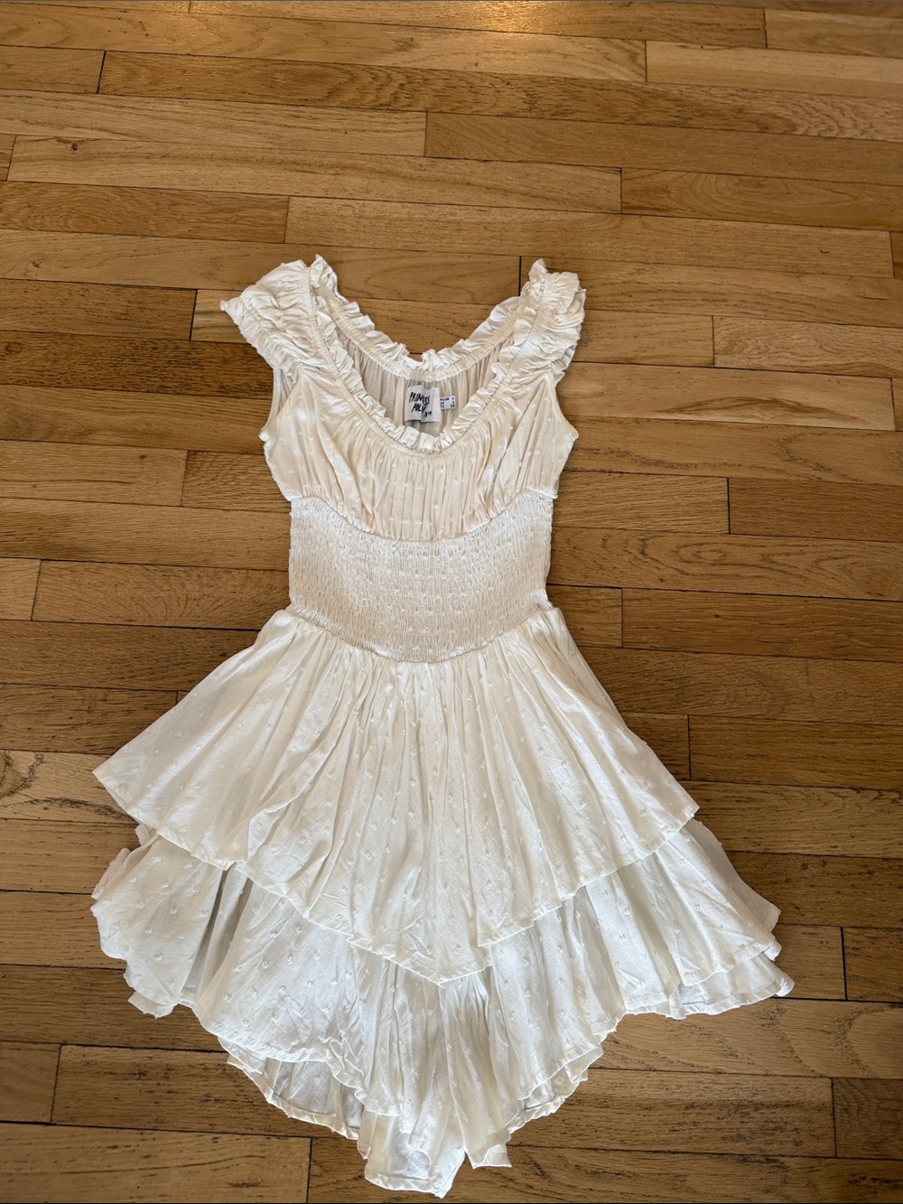 Princess Polly White Ruffled Tiered Girls' Dress